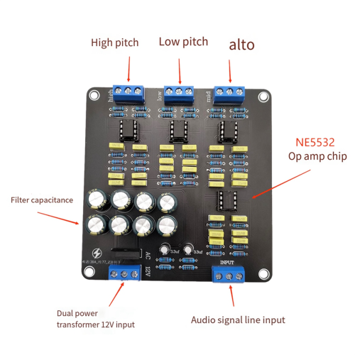 NE5532 Luidspreker Crossover Filter Dual-Channel 2.0 S 2