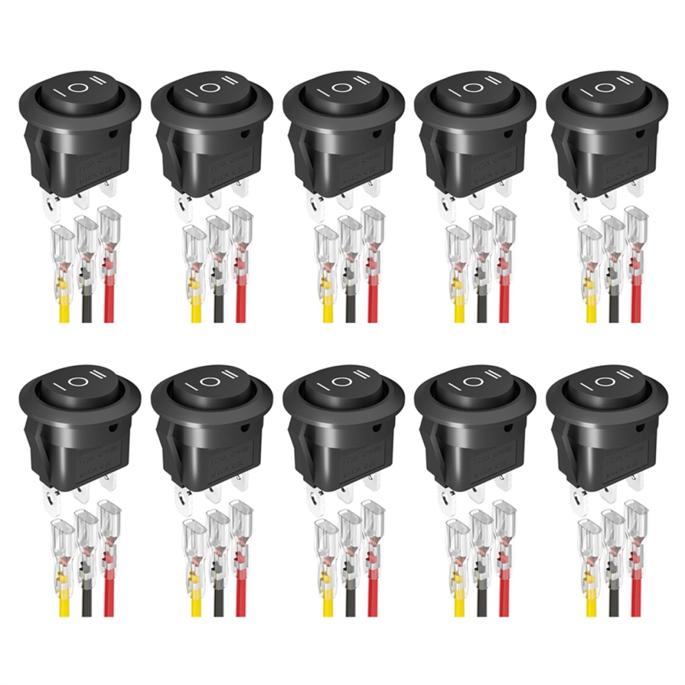 Photos - Other Electrical Equipment 10PCS Round KCD1 Rocker Switch 12V 3 Pin Position