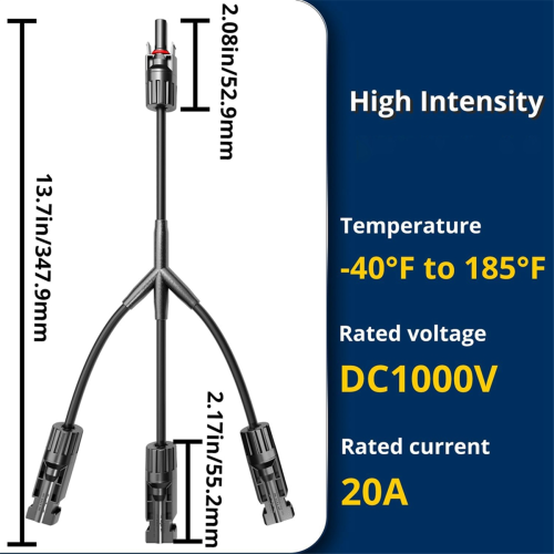 Conector solar estilo Y de 2 pares DC 1000 V FMMM + MFFF 2