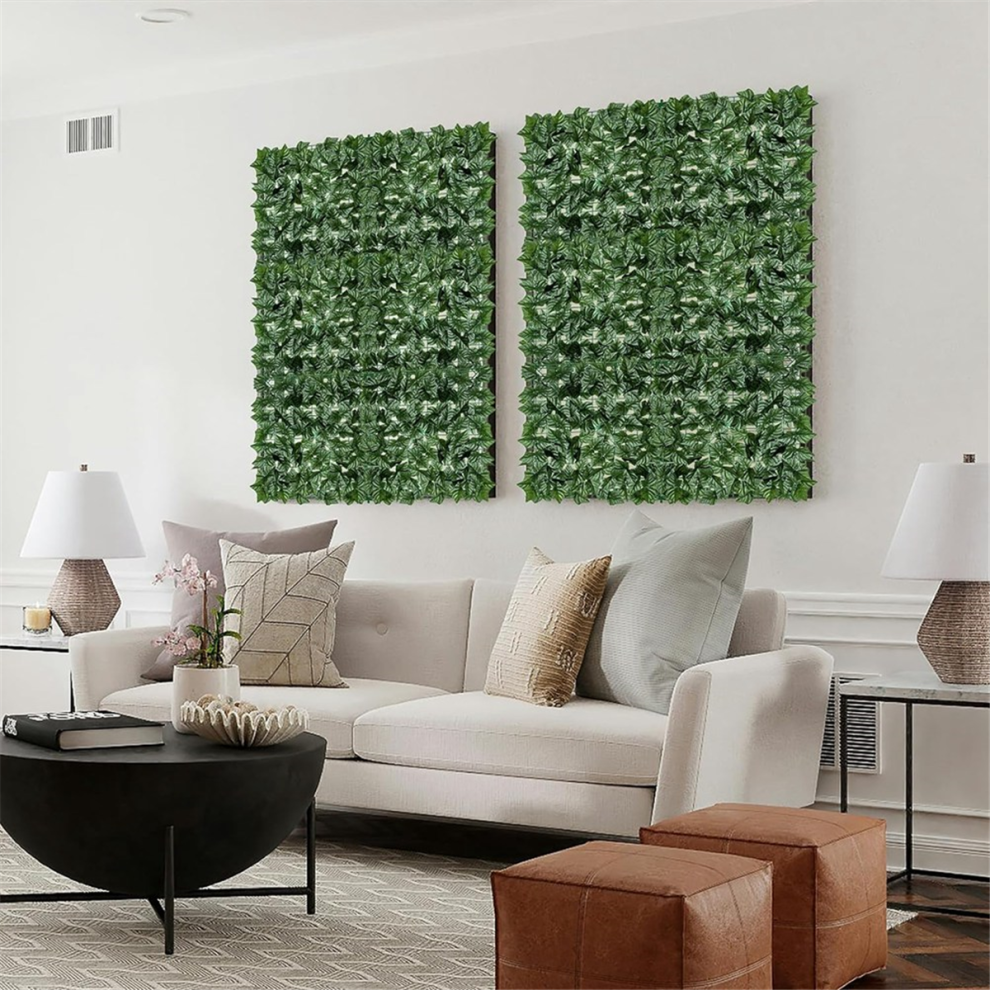 Decorazione Artificiale Con Pianta Verde E Rete Da Recinzione Simulata