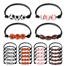 40 STÜCKE Fußball Basketball Perlen Charm Armband Kind