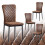 AINPECCA 4PCS Dinning Chair High Backrest Faux Suede Brown 1