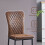 AINPECCA 4PCS Dinning Chair High Backrest Faux Suede Brown 6