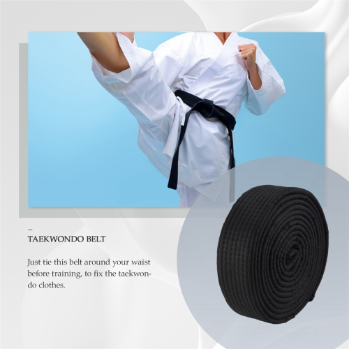 Martial Arts Karate TaeKwonDo Chain Soft Belt Blac 2
