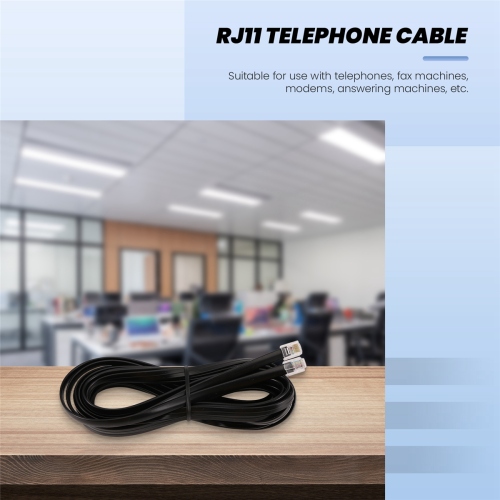 Cabo de extensão telefônica RJ11 6P6C para fax e modem 2