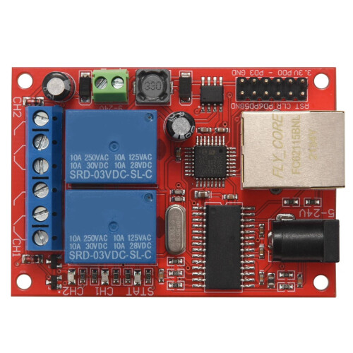 LAN Ethernet 2-weg relaisbord met vertraging-schakelaar UDP Co 1