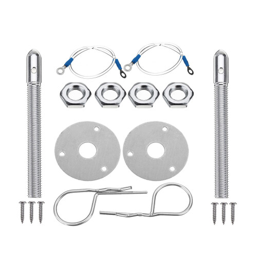 Universal Mount Bonnet Hood Pin Lock Latch Kit Rac