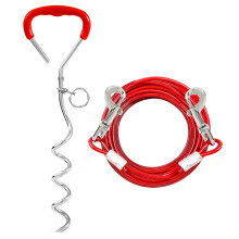 Dog Stake Tie Out Cable,Dog Runner for Yard Tie Out Stake, Dog Cha for Dog Run Outside