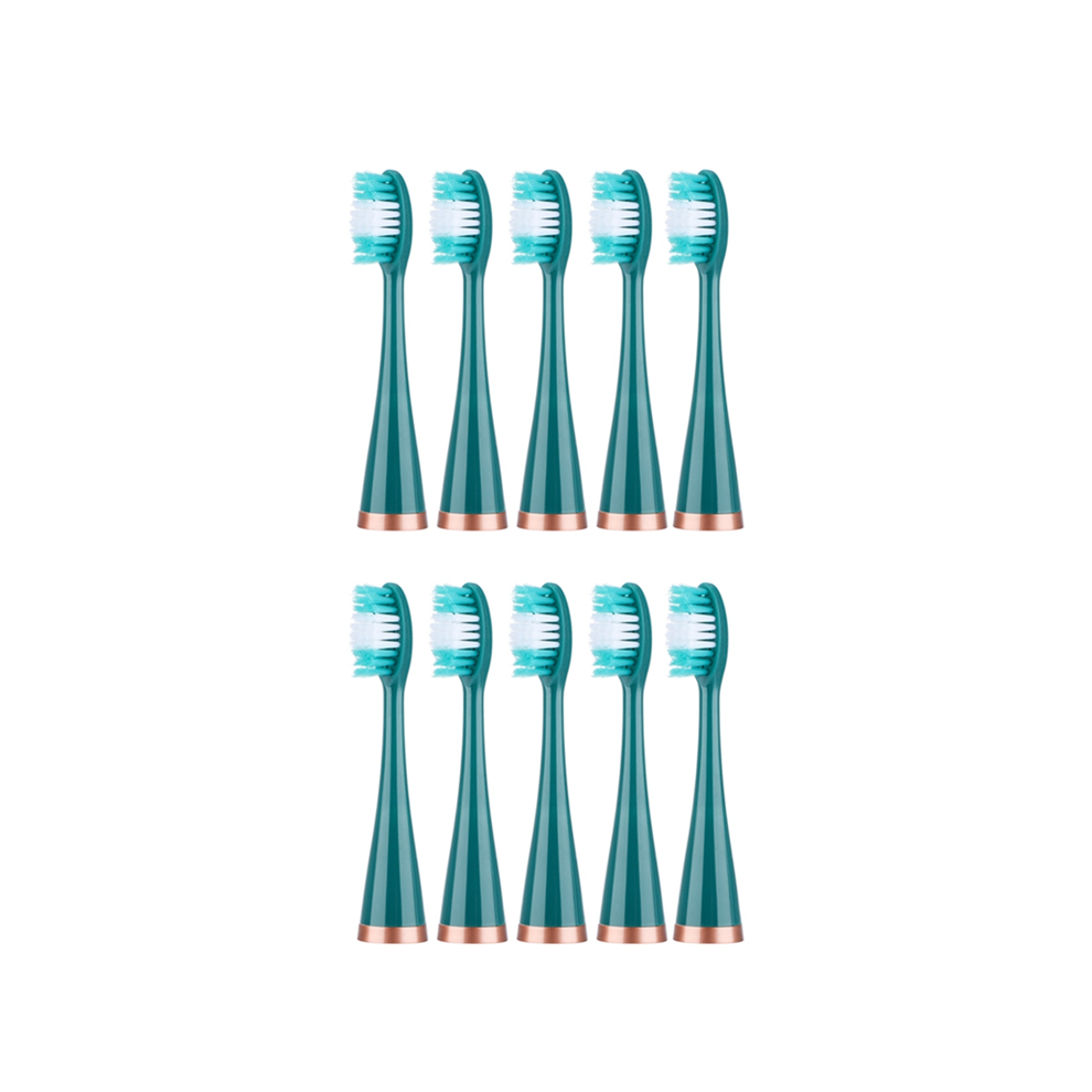 Semoic Green 10Pcs Electric Toothbrush Heads Replacement Brush