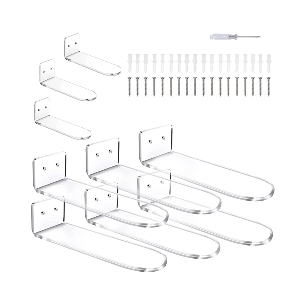 9 Pcs Clear Acrylic Floating Shelves For Wall Moun 4852627479754