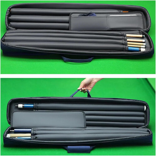 Billard Pool Queue Fall Cover Organizer Holder Container 3/4 Jointed Queue Cases Billard Pole Storage Bag(Blue) 1