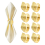 Goldene Serviettenringe, 8er-Set, Blatt-Großringe, Stoff-H 3