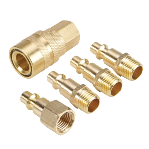 Conjunto de cinco peças de conexões pneumáticas 1/4NPT Quick Con 1