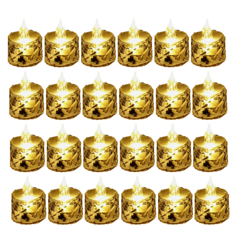 Lot de 24 bougies chauffe-plat à LED à piles, fumée