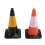 2PCS Simulation Road Cone Reflective Model for 1/1 1