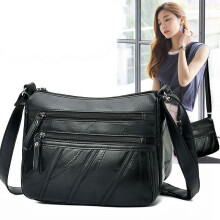 Color Women Solid Leather Square Single Shoulder Crossbody Fashion Gift Bag