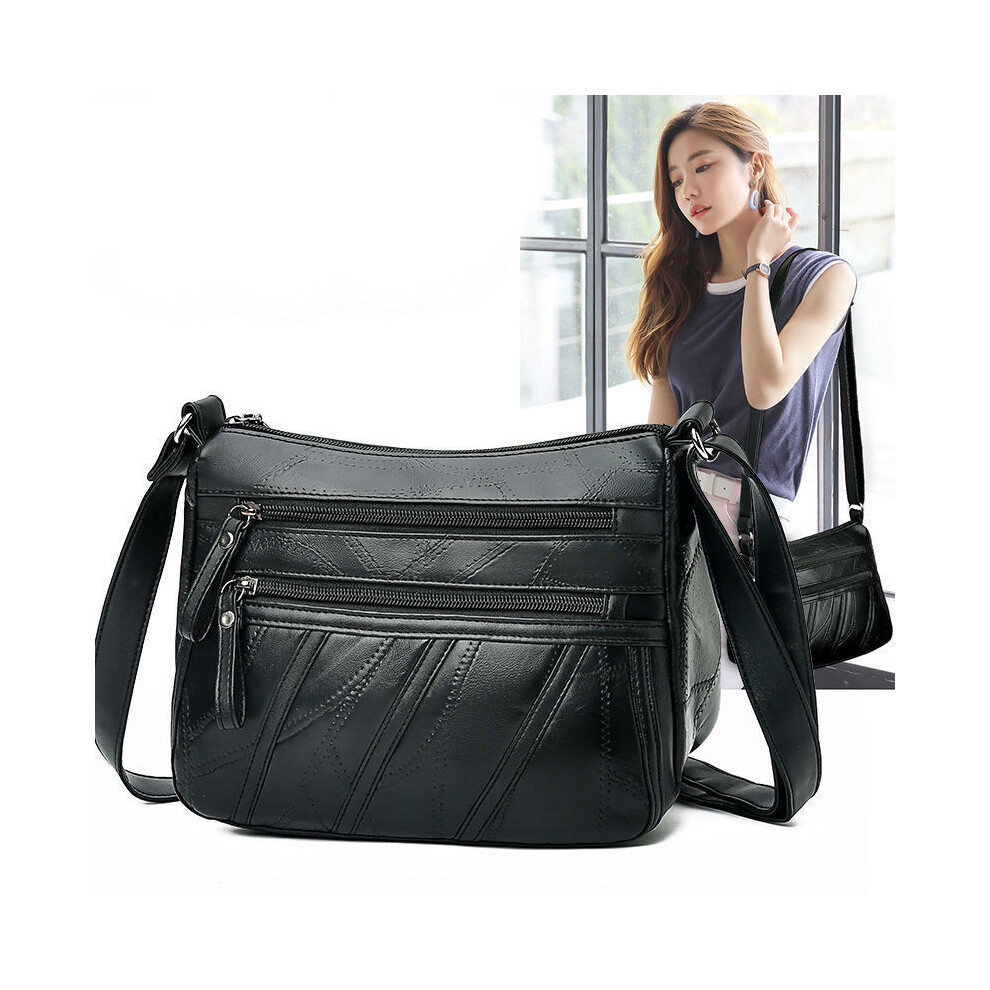 Color Women Solid Leather Square Single Shoulder Crossbody Fashion Gift Bag