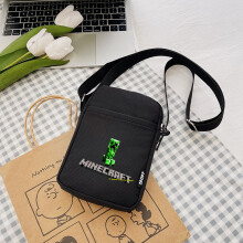 (Black 9) Pattern Minecraft Printing Canvas Single Shoulder Crossbody Gift Fashion Bag