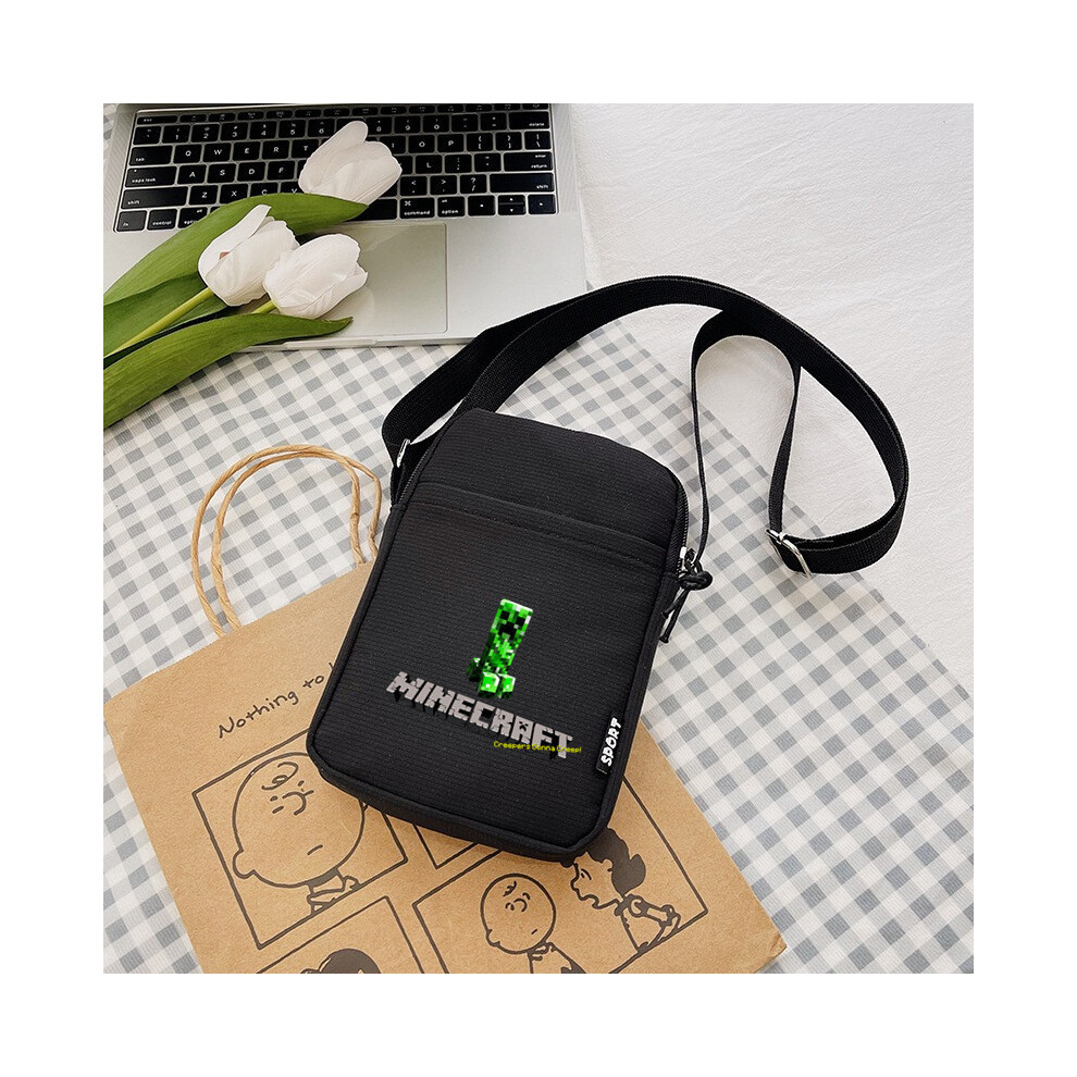 (Black 9) Pattern Minecraft Printing Canvas Single Shoulder Crossbody Gift Fashion Bag