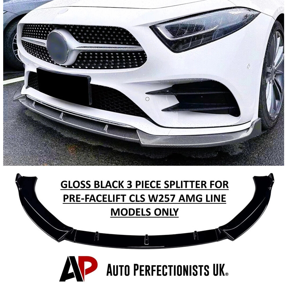 For Mercedes Cls Class W257 Amg Line Splitter Spoiler Lip 2018-23 Black 5061072668821
