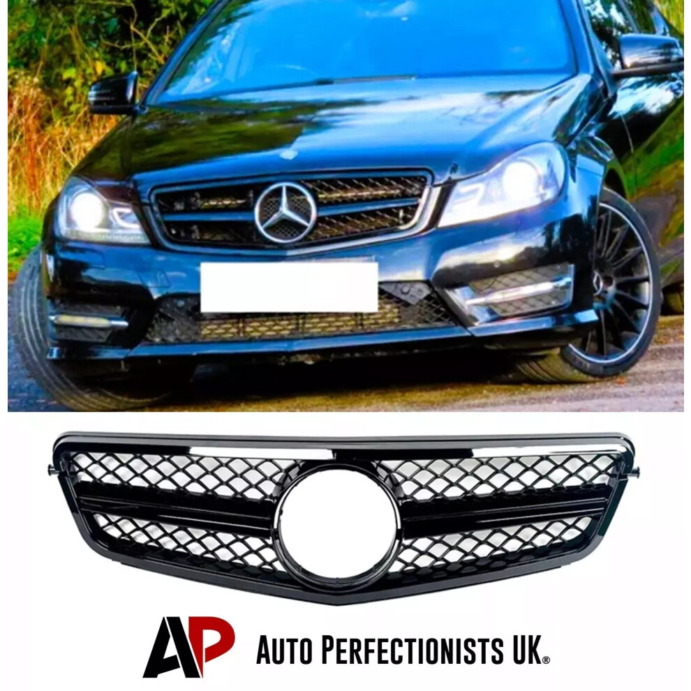 For Mercedes C Class W204 C204 S204 Amg Style Grille Grill 07-14 Black 5061072666551