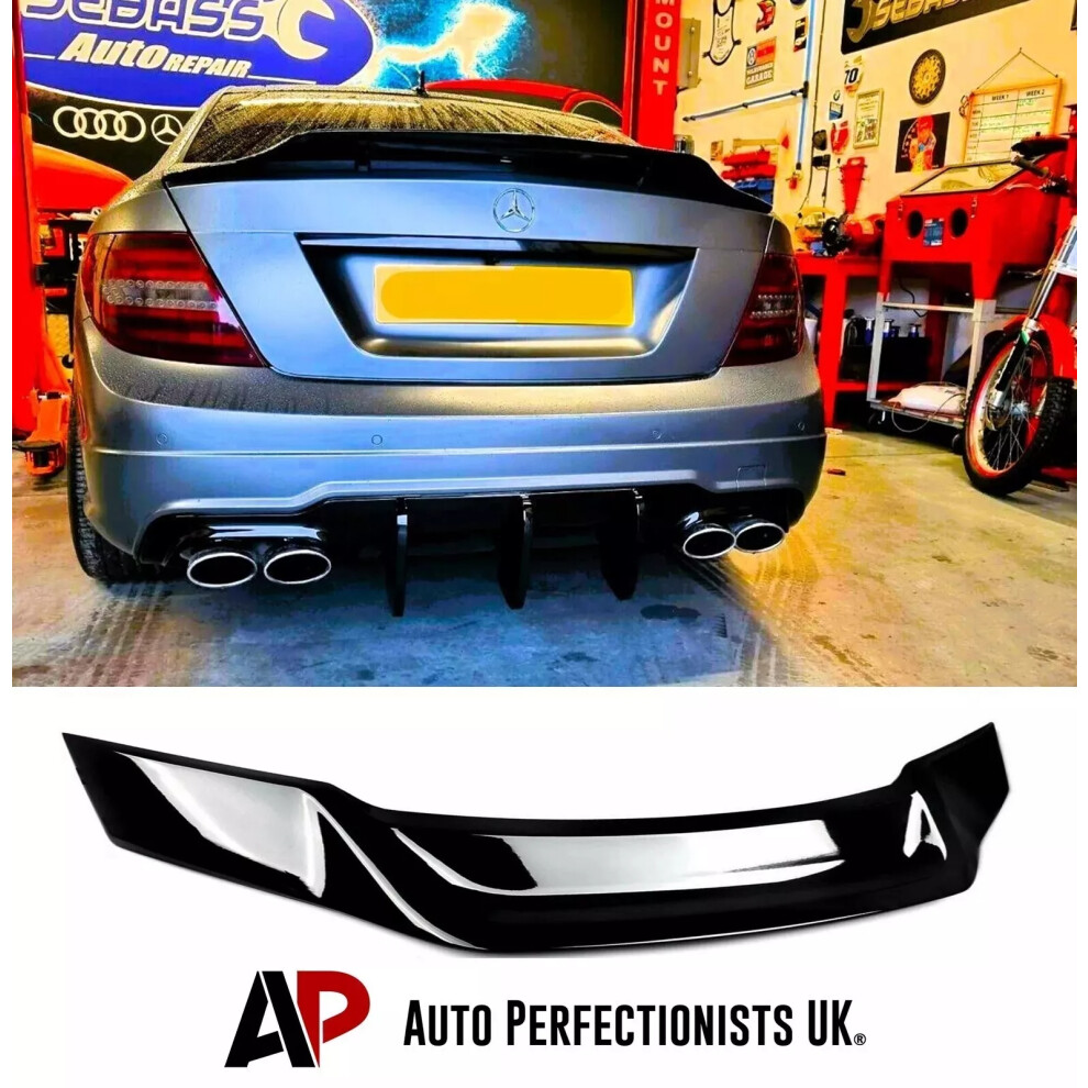 For Mercedes C Class Coupe W204 Ducktail Boot Spoiler Wing Body Kit Black 5061072661471
