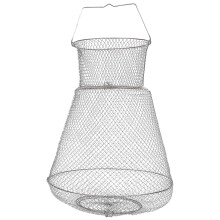 Collapsible Fish Basket Metal Fishing Net Silver 18 inches Folding Fishing Accessories