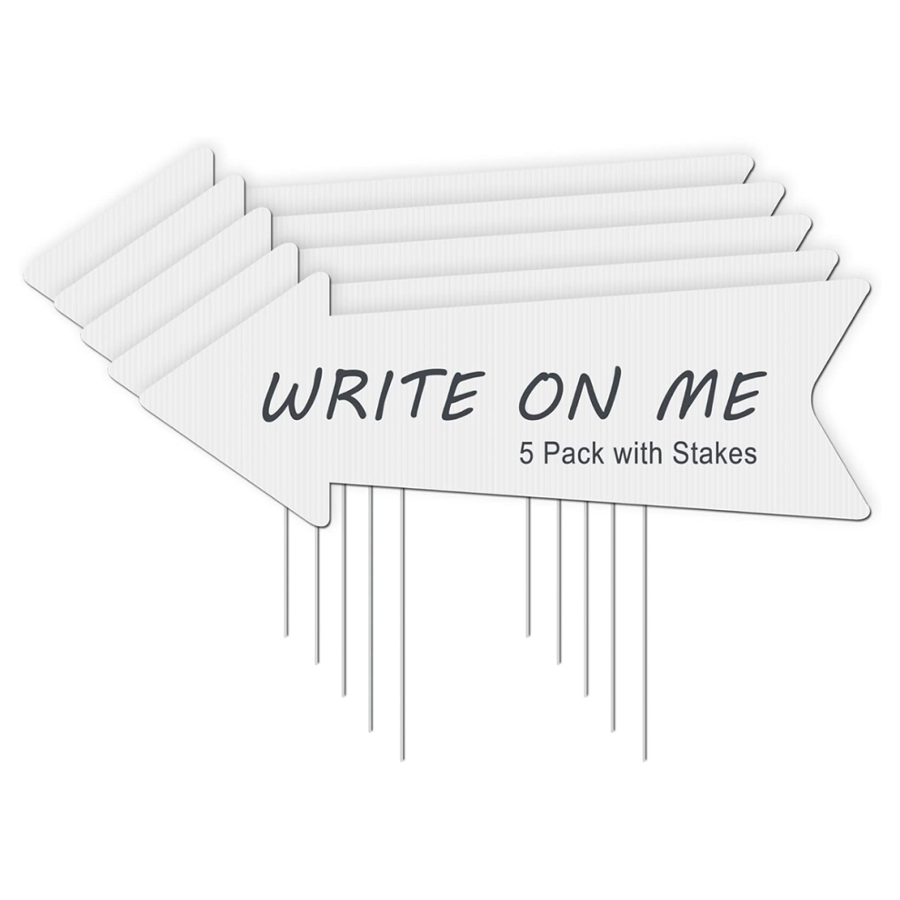 Cartelli Da Giardino Vuoti Con Picchetti, Confezione Da 5, 17 X 6 Pollici-image