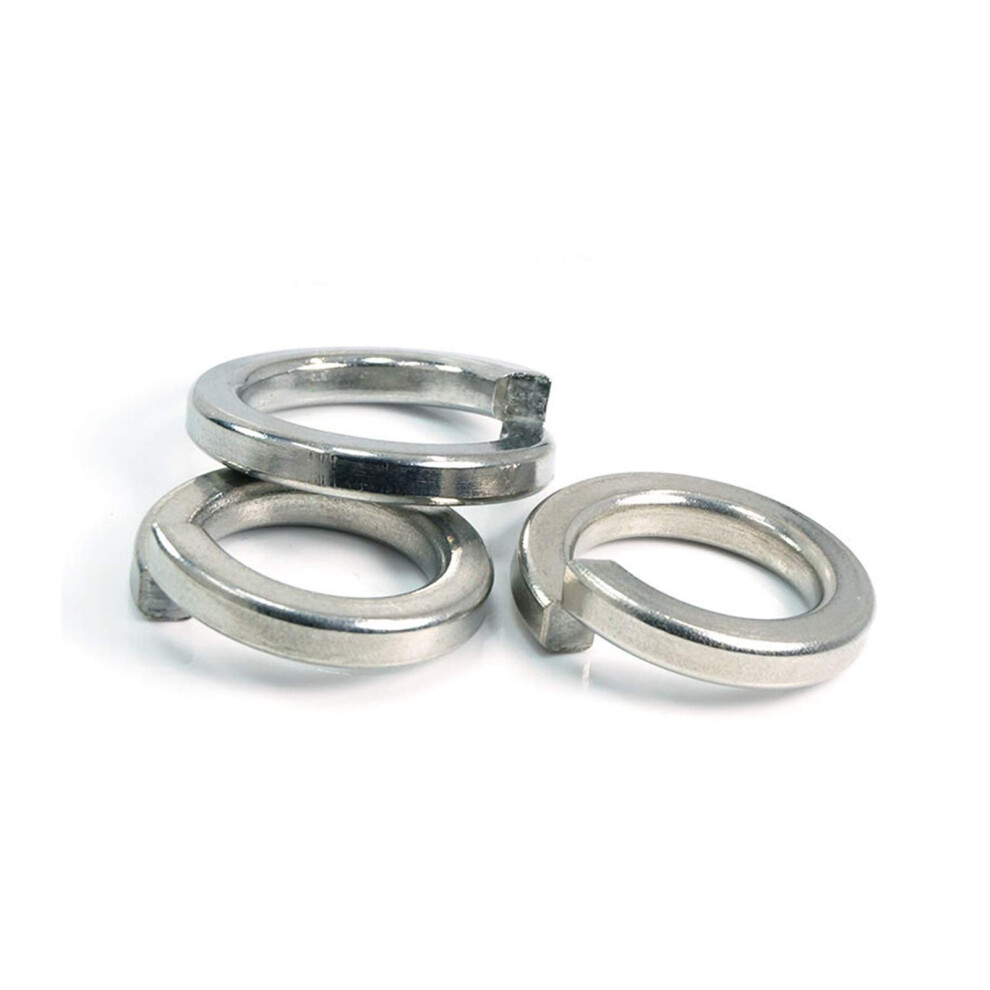 Steel Washers 100Pcs Washers, 304 Stainless Steel, Square Spring Washers, Split Lock Spring Washers M1.6 - M8 6276012724133