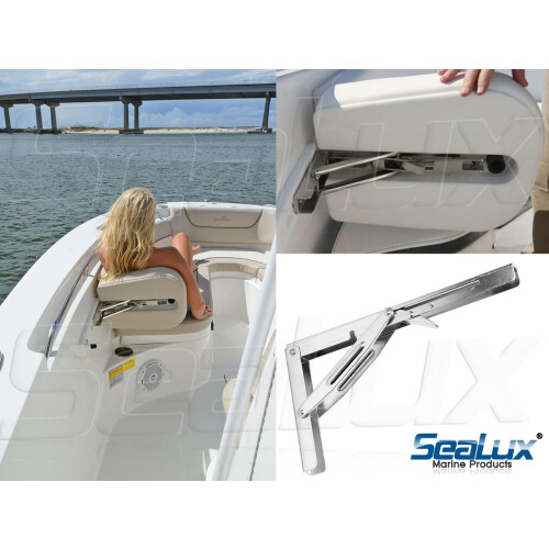 SeaLux 12' Stainless Steel 90 Degree Folding Brackets for Shelf, Bench, Table Support 2