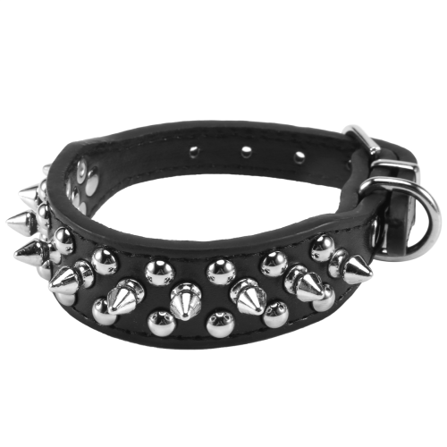 Leather Spiked Studded Dog Collar 1 inch Wide for