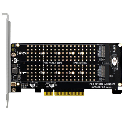 2 Slot to PCIE 8X Interfaces Card Raids Controller PCIE Split Card for Enhances Connectivitys
