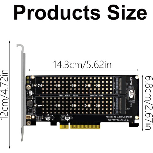 2 Slot to PCIE 8X Interfaces Card Raids Controller PCIE Split Card for Enhances Connectivitys 1