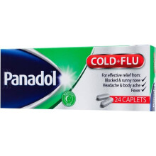 Panadol Cold+Flu For Effective Relife From Blocked & Runny Nose, Headache Bosy ache Fever Caplets 24's