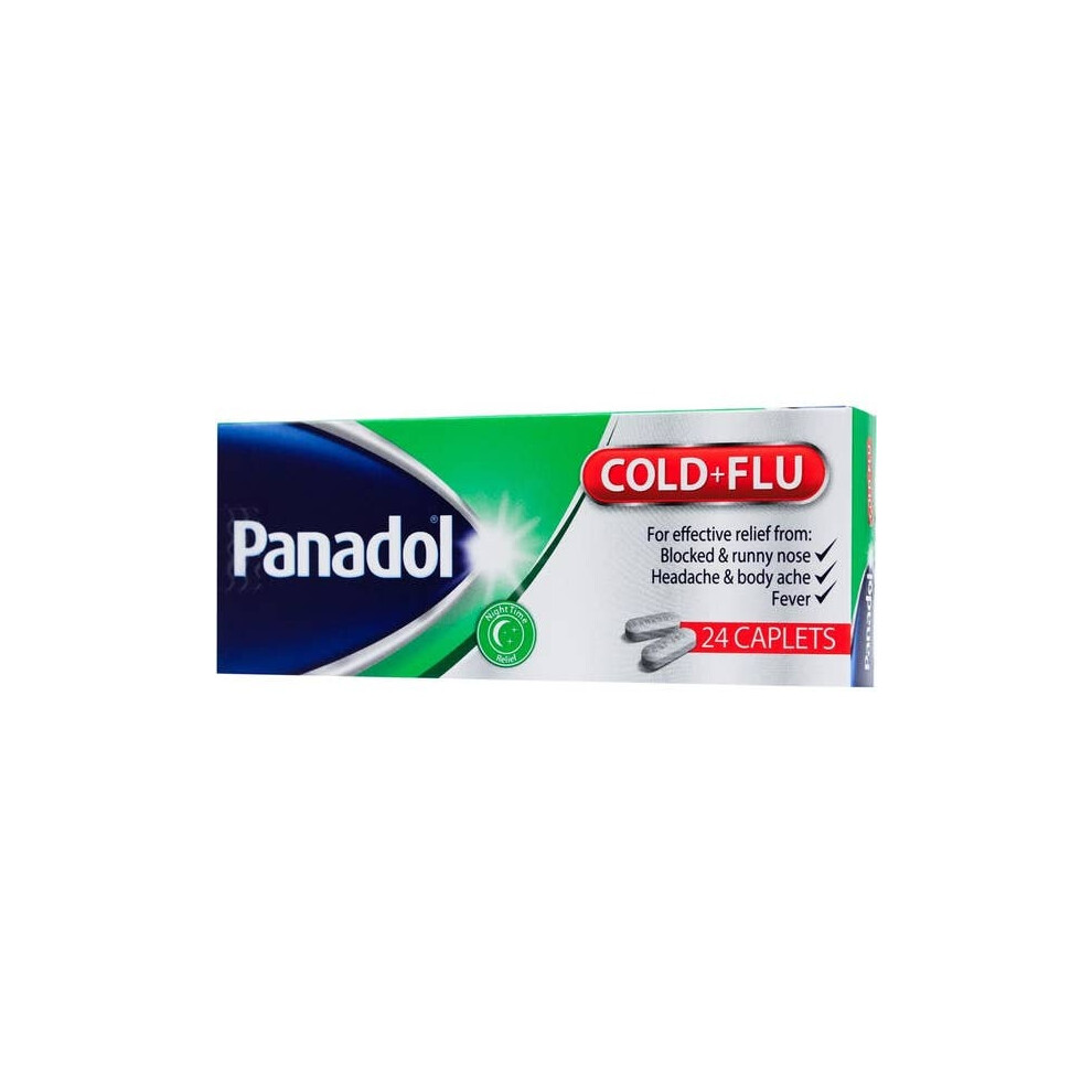 Panadol Cold+Flu For Effective Relife From Blocked & Runny Nose, Headache Bosy ache Fever Caplets 24's