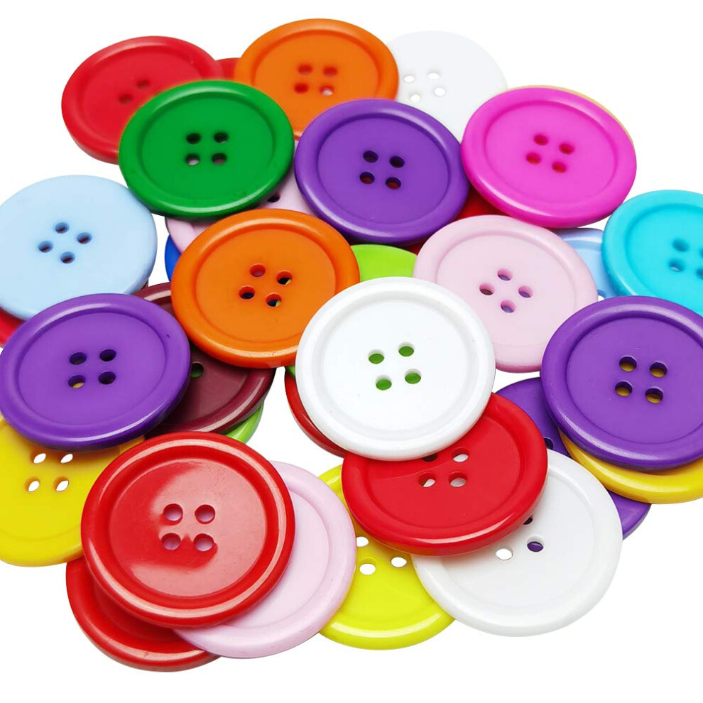 Chenkou Craft Mix Color Plastic Resin Circle Big Button 4 Holes Diy Craft Sewing 30Mm 40Pcsmix 1 1430Mm