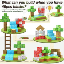 48PCS Magnetic Blocks-Build Mine Magnet World Edition