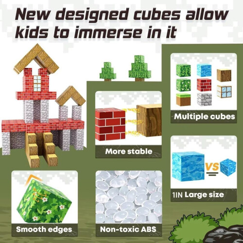 48PCS Magnetic Blocks-Build Mine Magnet World Edition 2