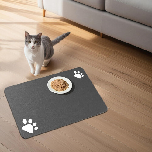 Large Diatomite Cat Feeding Mat, Absorbent, AntiSlip, Washable, 12 X 20 in 2