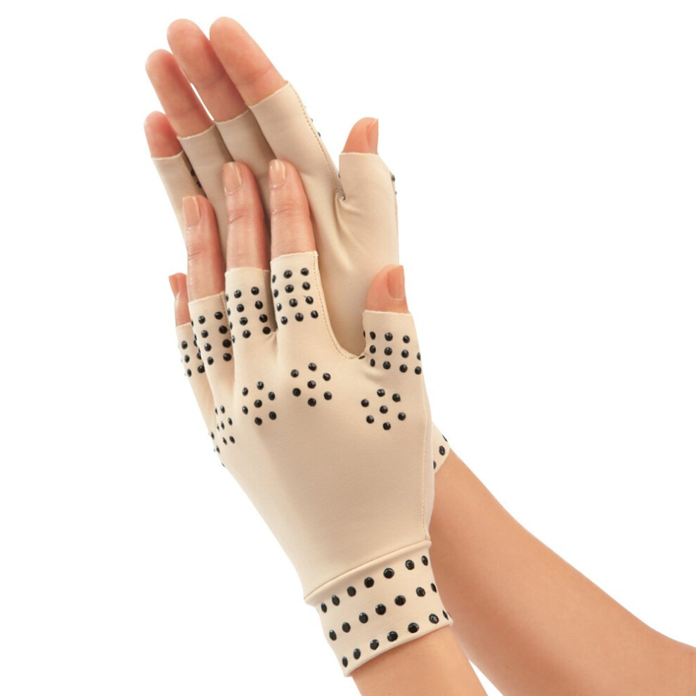 Etc Magnetic Arthritis Therapy Fingerless Compression Gloves, Nude, Beige, Regular-image-OPC-PJ22BZZ-NEW
