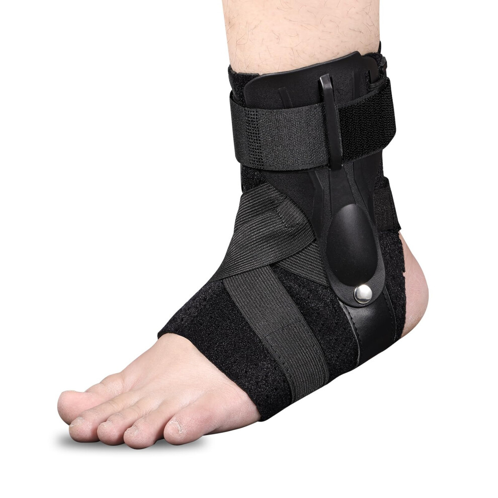 Ankle Brace for Sprained Ankle,Ankle Stabilizer with Side Stabilizers for Sports Injuries,Men Foot Support