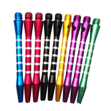 9 pieces of aluminum dart shafts with silver for dart tips made of durable alloy for longterm use.