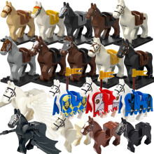 18PCS White Horse Black Horse Zongma Assembling Building Block Toys
