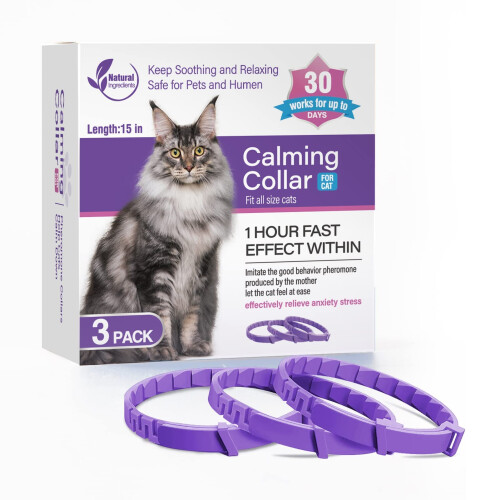 3 Pack Calming Collar for Cats and Kittens Pheromone Collar Efficient Relieve Anxiety