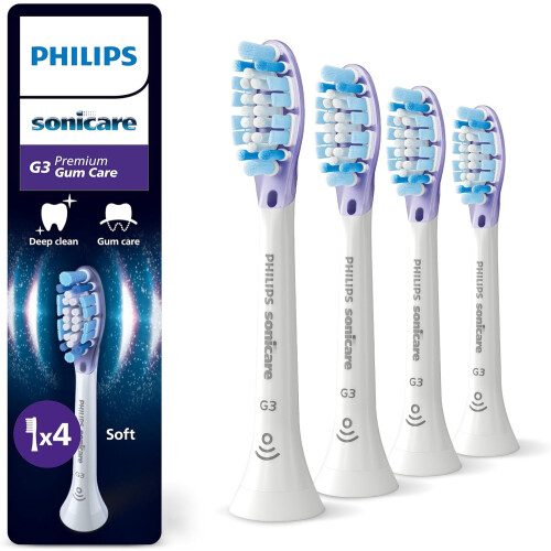 Philips Sonicare Zahnfleischpflege-Bürstenköpfe, 4er-Pack, passend für alle Griffe