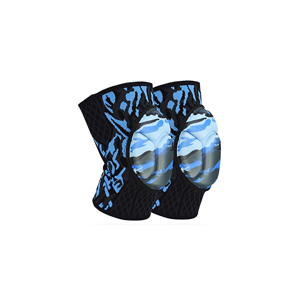 Blue Basketball Knee Protector Sleeve Elastic Knee Support Patella Foam
