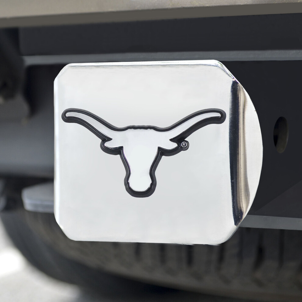 Fanmats 14999 Texas Longhorns Chrome Metal Hitch Cover With Chrome Met 842989049997