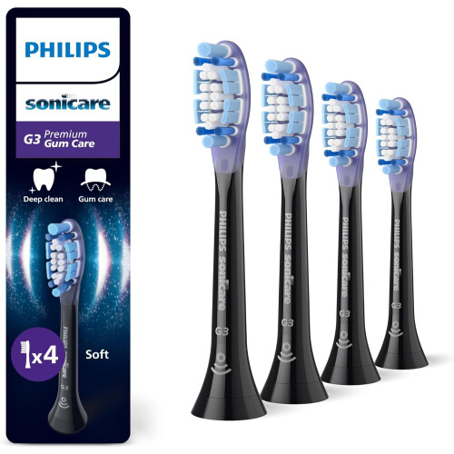 Philips 4er Pack Bürstenköpfe - PHILIPS - HX9054/88 - G3 Schwarz