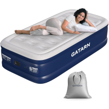 Gatarn Single Size Air Bed Inflatable Air Mattress Built Electric Pump