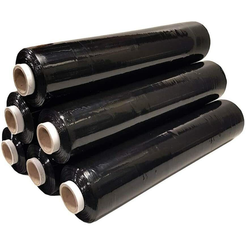 6 X STRONG ROLLS BLACK PALLET STRETCH SHRINK WRAP PARCEL PACKING CLING FILM